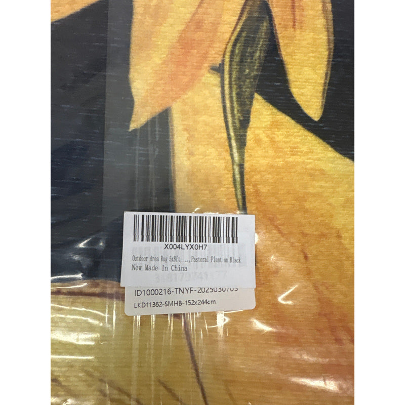 5x8ft Sunflower Bee Area Runner Rug Carpet Living Room Bedroom Soft Black/White