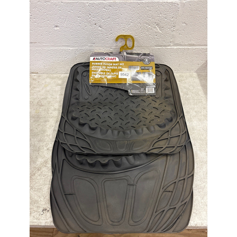 Autocraft Rubber Floor Mat Set 4 Pieces Fits Trucks, Black - ACFS4581B