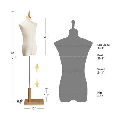 Bonnlo Mannequin Kid Dress Form, 10-12 Years Old Torse Body w Adjustable Stand