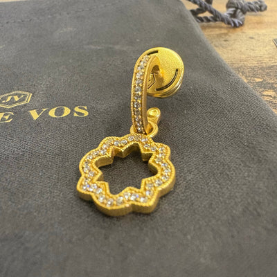 Julie Vos Odette Hoop & Charm Earring, 24K Gold Plated, Cubic Zirconia, Hoop