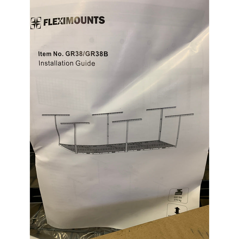 FLEXIMOUNTS Overhead Garage Storage Rack, Adjustable, GR38B 36"D x 96"W x 22"H