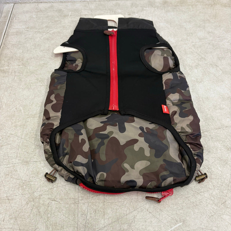 Dog Lightweight Reflective Puffer Vest Camouflage Navy, Reddy Size L For 17"-19"