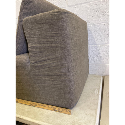 37" x 25" x 23" Floor Seat, Cushion Chair with Soft Fabric, Grey, with Pillow
