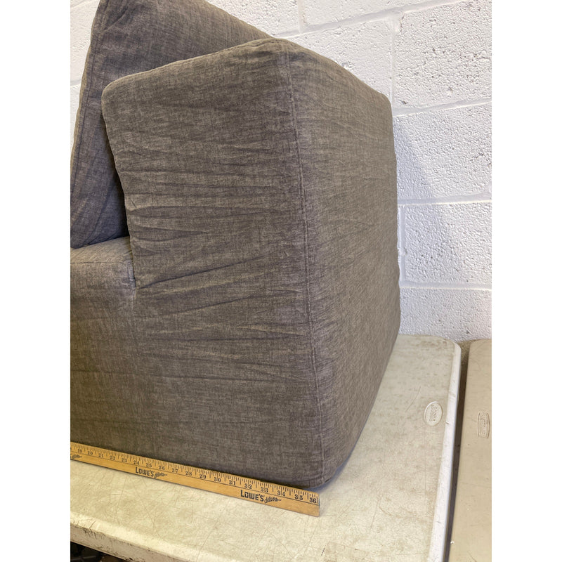 37" x 25" x 23" Floor Seat, Cushion Chair with Soft Fabric, Grey, with Pillow