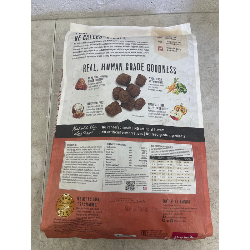 The Honest Kitchen Whole Food Clusters Grain Free Beef Dry Dog Food, 20 lb Bag