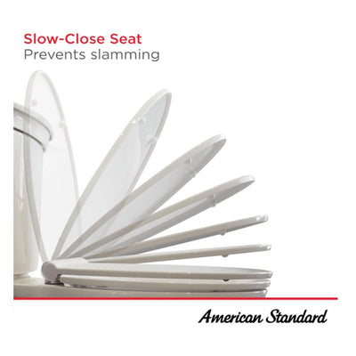 American Standard Slow Elongated Closed Front Toilet Seat, White 5503A00B.020
