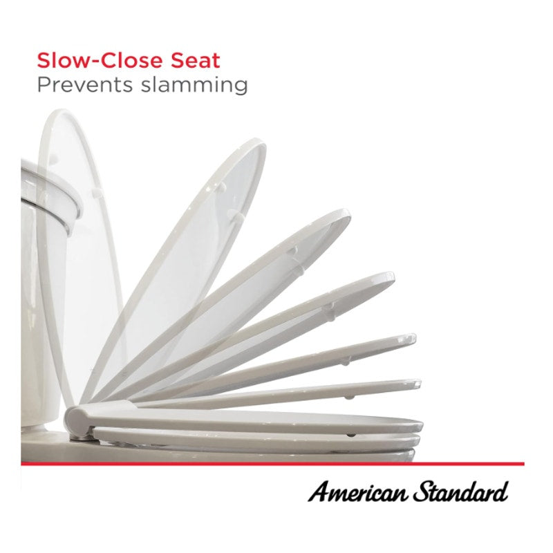 American Standard Slow Elongated Closed Front Toilet Seat, White 5503A00B.020