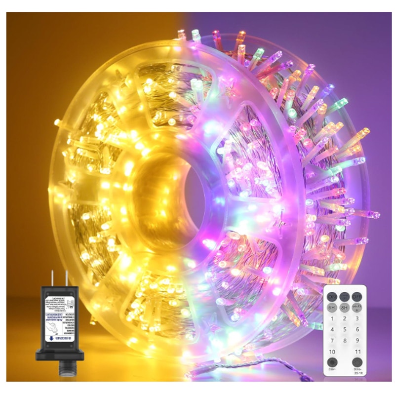 Soiarllt 128FT 300 LED Christmas String Lights, Color Changing String Lights
