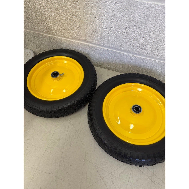 (2-PACK) 14.5x4-8 Wheels Flat Free Replacement Tires, Steel Rim, Universal Fit