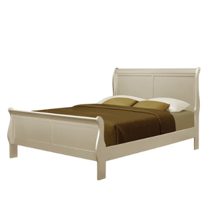 Juego de cabecero, pie de cama y barandilla con diseño de trineo King Champagne Crown Mark Louis Philip