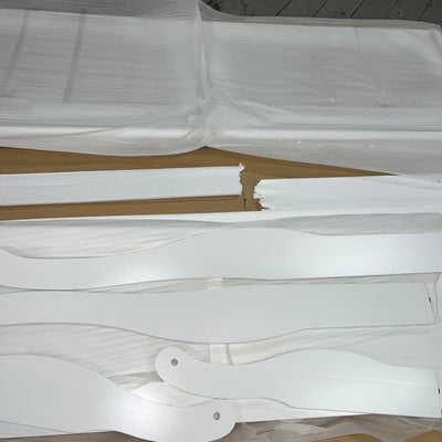 California King Sleigh Bed Crown Mark Louis Philip, Wood, White, SEE DETAILS