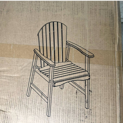 Set of 2 Wooden Adirondack Chairs, Lounger with Arm Rests. White, SEE DETAILS